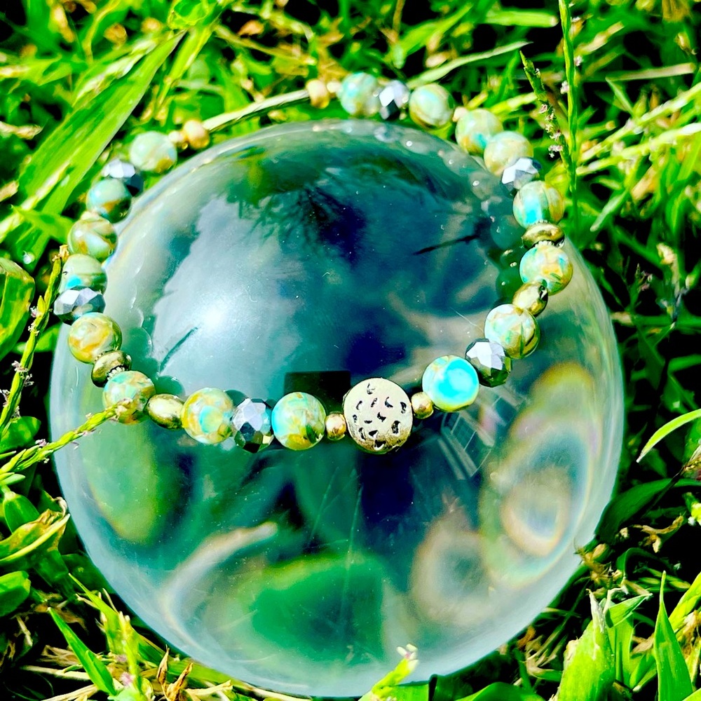 BRAVElets by Ava green and gold bracelet